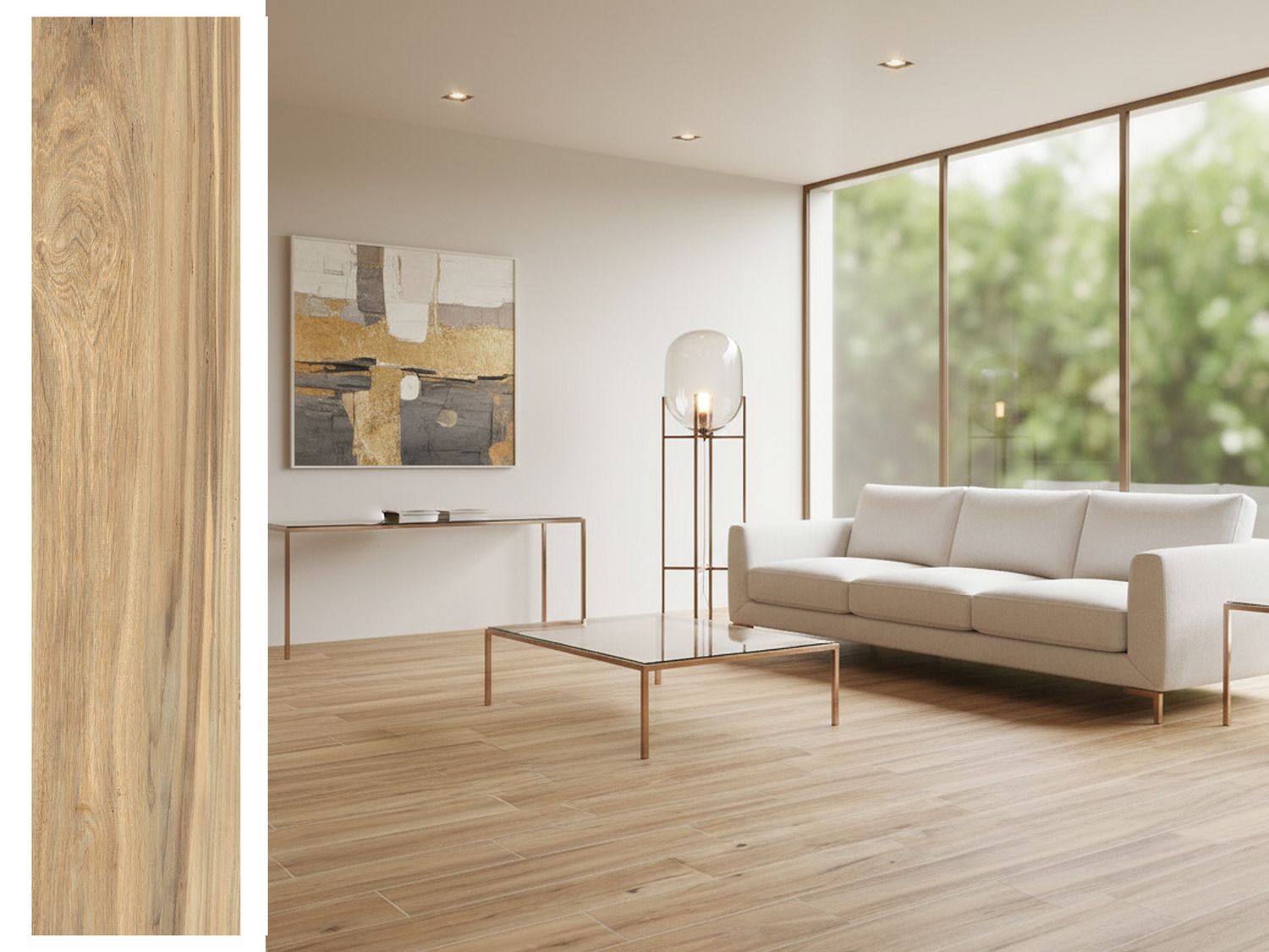 1 Box -7 PC, 10&quot;x43&quot; | Arau, Satin Wood Look Finish, Ceramic, Wall &amp; Floor Tiles