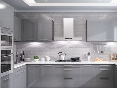 Fitted Kitchen | High Gloss, Delray Grey, HQ008/11