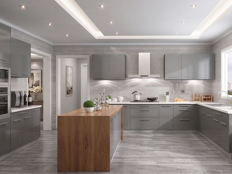 Fitted Kitchen | High Gloss, Delray Grey, HQ008/11