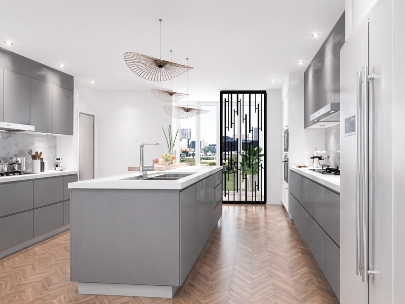 Fitted Kitchen | Contemporary High Gloss, Dark Grey, HQ009/14