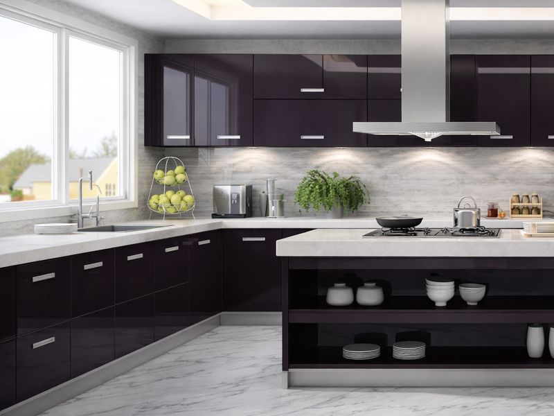 Fitted Kitchen | Black High Gloss Black, HQ012/15