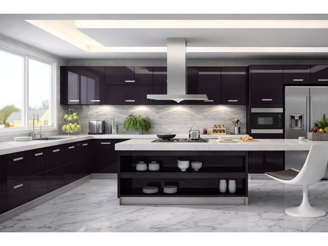 Fitted Kitchen | Black High Gloss Black, HQ012/15