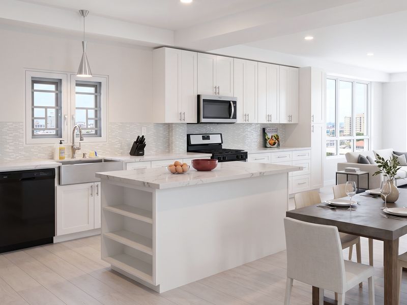 Kitchen Custom | White, Contemporary, Solid Wooden