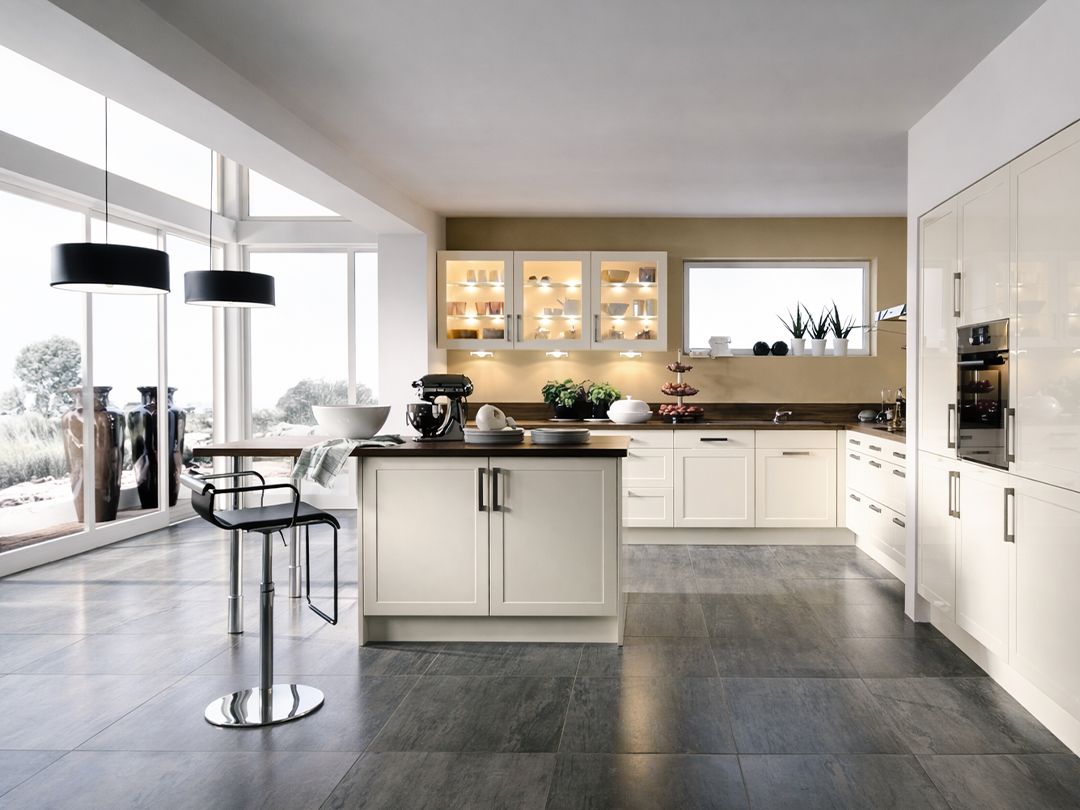 Custom-Made |  Modern Gloss  Eclectic Kitchen, White 49