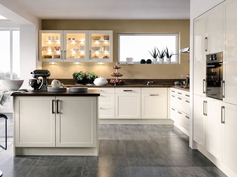Custom-Made |  Modern Gloss  Eclectic Kitchen, White 49