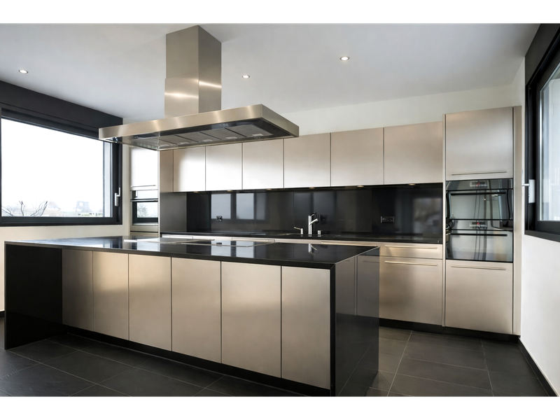 Custom-Made Contemporary Style Kitchen, Champagne 25