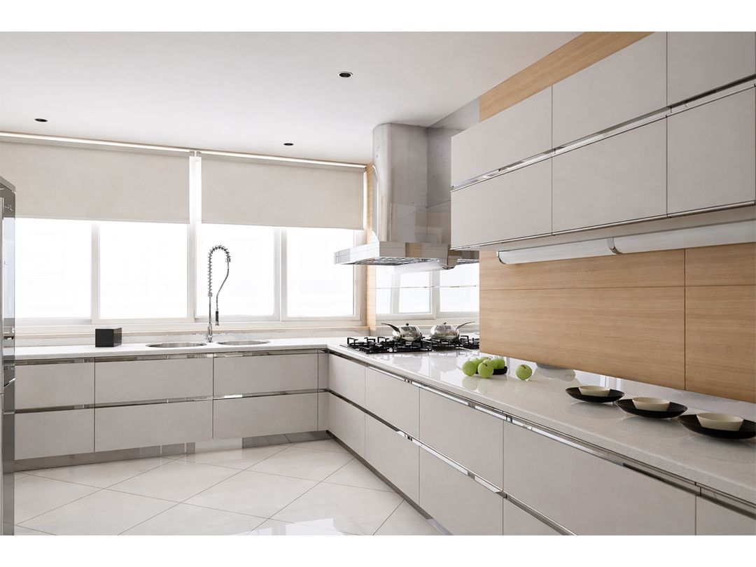 Custom-Made Modern Kitchen | White | Wood Effect 14