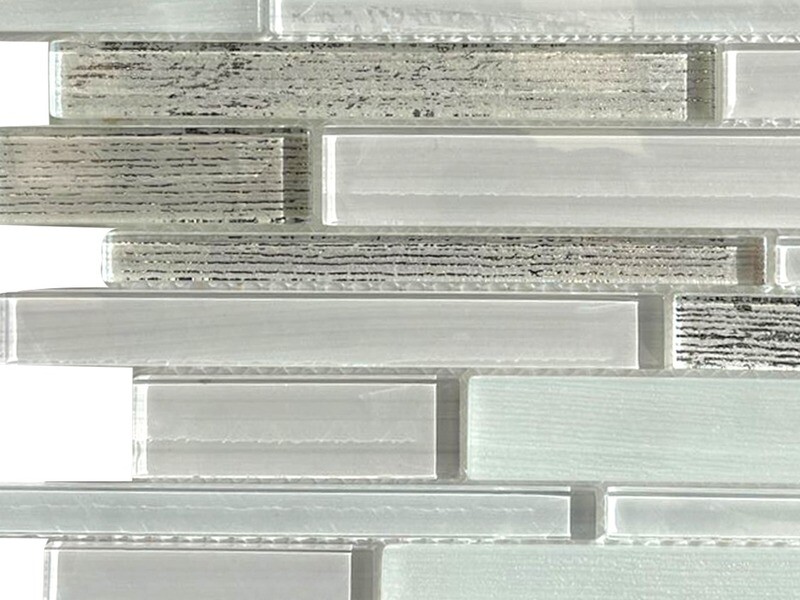 12" x 12" | Mosaic Wall Tiles, Light Grey, white