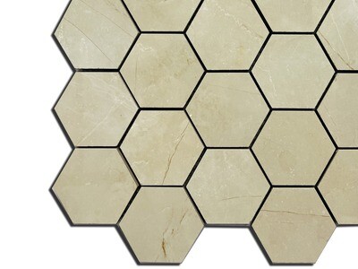 12" x 12" |  Mosaic Wall Tiles, Beige Marble Effect