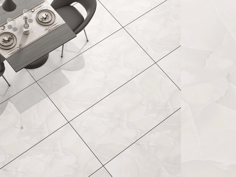 24"x48" | Full Body Glazed Porcelain Wall &amp; Floor Tiles, Marble Effect, Carbon Onyx, Light Beige