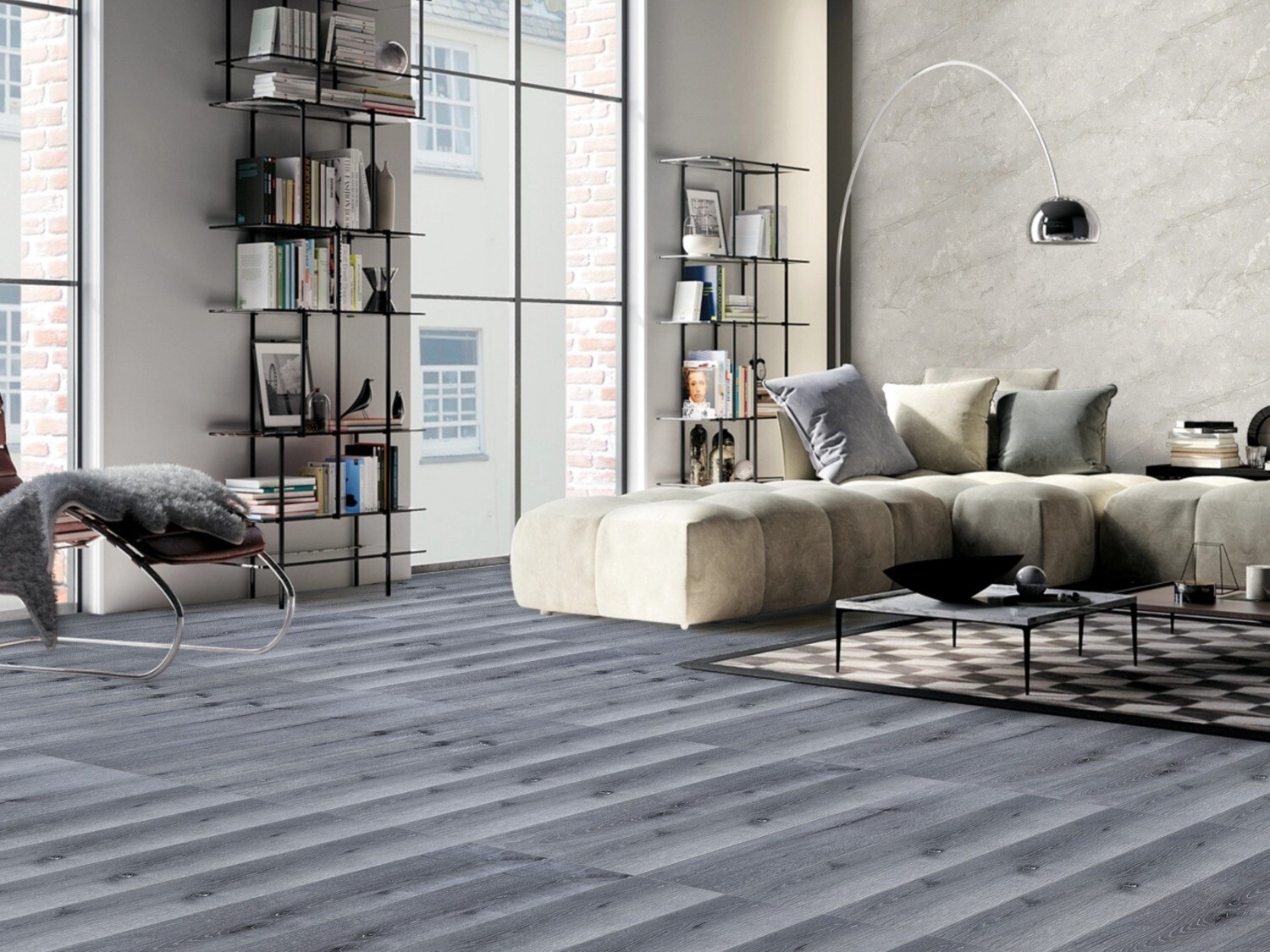 1 Box (10 planks)  7 1/4" x 48" | SPC Premier Vinyl, Waterproof Vinyl, Grey, Coastal Bliss, HQ- 015