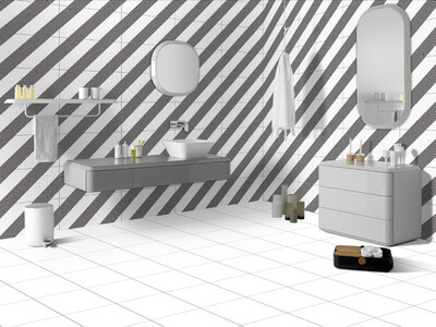 12"x24" Ceramic Tiles | Wall &amp; Floor Tiles, White &amp; Black Pattern tiles