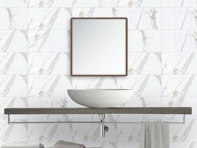 12"x24" Ceramic tiles | Wall &amp; Floor Tiles, Marble Effect, Beige, Gold &amp; White