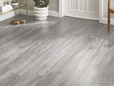 1 Box (10 planks)  7 1/4" x 48" | SPC Premier Vinyl, Waterproof Vinyl, Light Grey, Silver Hickory, HQ- 015