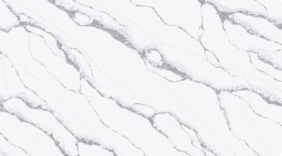 (9ft x 26") or (10ft x 5ft)” | Quartz Countertop - Stellar Stream White Slab, Polished Honed Countertop, Grey, White