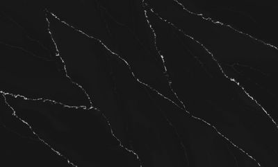 (9ft x 26") or (10ft x 5ft) | Quartz Countertop - Dawning Black Slab, Polished Honed Countertop, Black, White