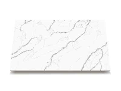 (9ft x 26") or (10ft x 5ft) | Quartz Countertop - Starry White Slab, Polished Honed Countertop, Grey, White