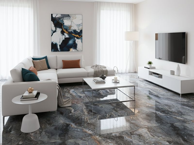24"x48" Porcelain tiles| Nickolas Marble, High Glossy Wall &amp; Floor Tiles, Marble Effect, Golds, Greys, Black