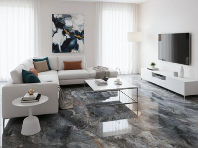 24"x48" Porcelain tiles| Nickolas Marble, High Glossy Wall &amp; Floor Tiles, Marble Effect, Golds, Greys, Black