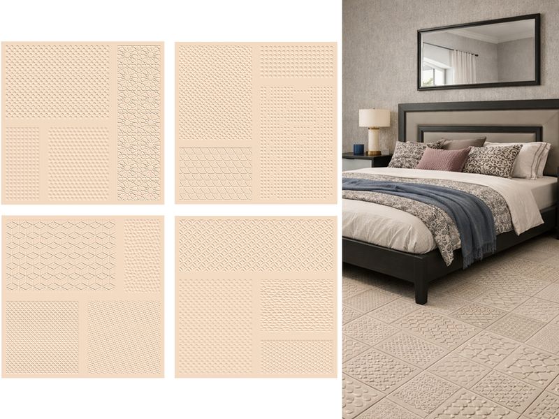 24''x24'' Porcelain Wall &amp; Floor Tiles, Punch Matte | Linen Roman, 1 Box -4 PC, Warm Cream