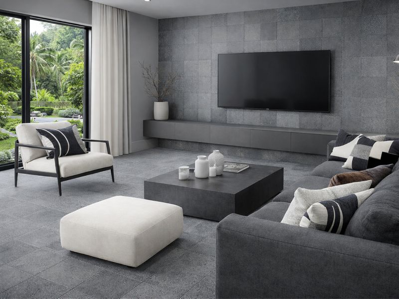 24''x24'' Porcelain Wall &amp; Floor Tiles, Punch Matte,  | Carbon Roman, Grey
