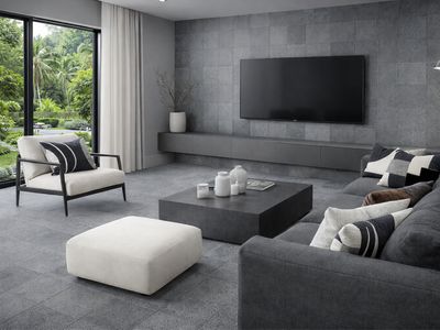 24''x24'' Porcelain Wall &amp; Floor Tiles, Punch Matte,  | Carbon Roman, Grey