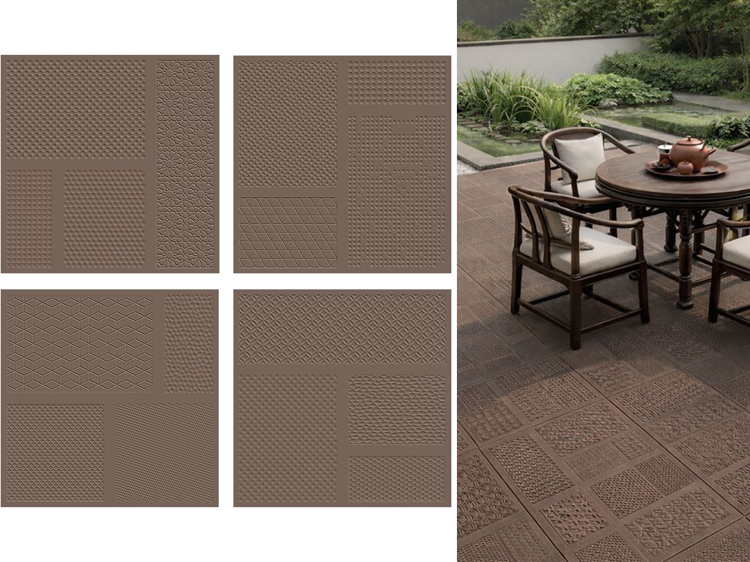 24''x24'' Porcelain Wall &amp; Floor Tiles, Punch Matte, | Belgium Roman, 1 Box -4 PC, Brown