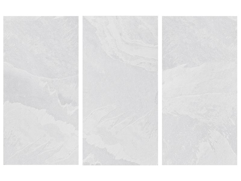 24"x48" Matte Porcelain Wall &amp; Floor Tiles | Craft Bianco, Marble Effect, 1 Box -2 PC, Grey