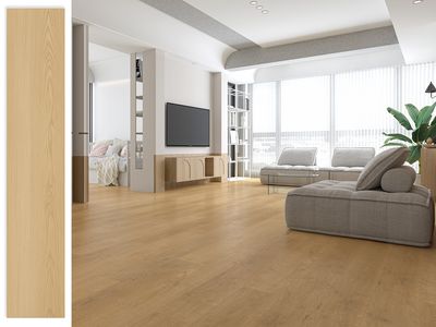 SPC Click Lock Vinyl Flooring Plank l 25 Sq. Ft, Thick 5.5 mm + 1.5 mm padding, Wear layer 0.5 mm, 100% Water resistant, Morning Glow (ER1603)