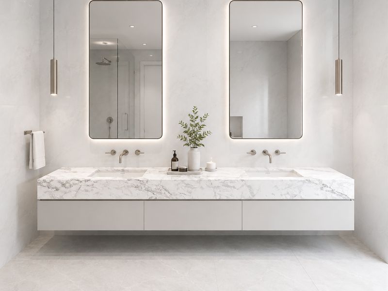 (9ft x 26") or (10ft x 5ft) | Quartz Countertop - Diana White Slab, Polished Honed Countertop, Grey, White