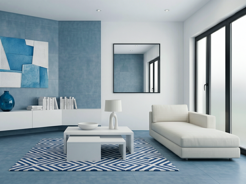 24"x48" Porcelain Wall &amp; Floor Tiles | Cemento Aqua, Matte tile, Blue tile