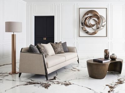 24"x48" Porcelain Wall &amp; Floor Tiles | Satvario Pental, Marble Effect, Glossy tile, Beige, Black Brown tile