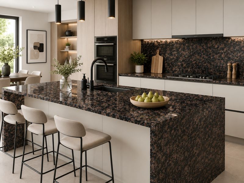 9ft x 26" x 17or 34mm | Granite Countertop -  Granite Brown