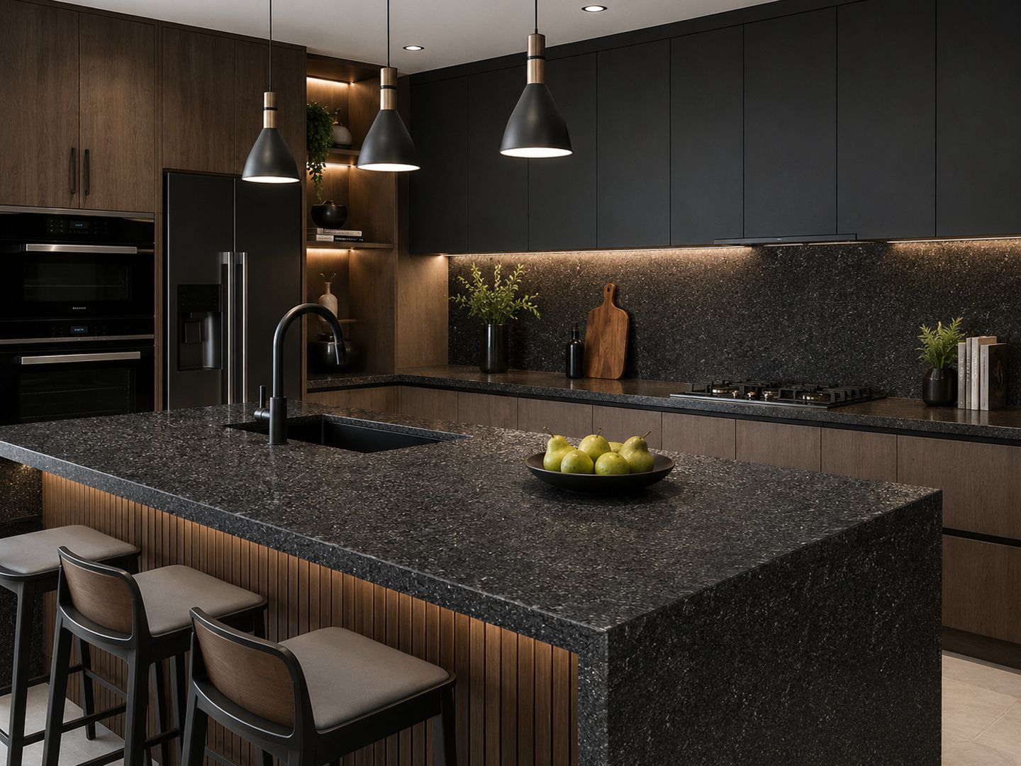 9ft x 26" x 17 or 34mm | Granite Countertop - Granite Black