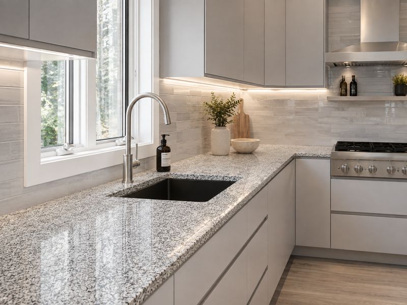9ft x 26" x 17 or 34mm | Granite Countertop - Granite White