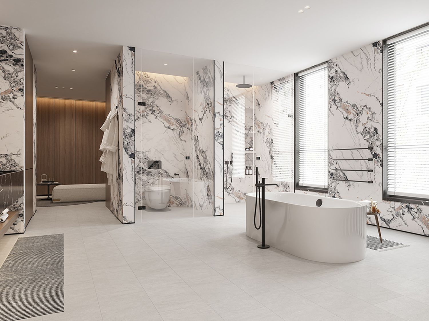 9' x 4' x 4.5mm (thickness), STEP GUARD SPC FastPanel | Wall panel, Calacatta Monet