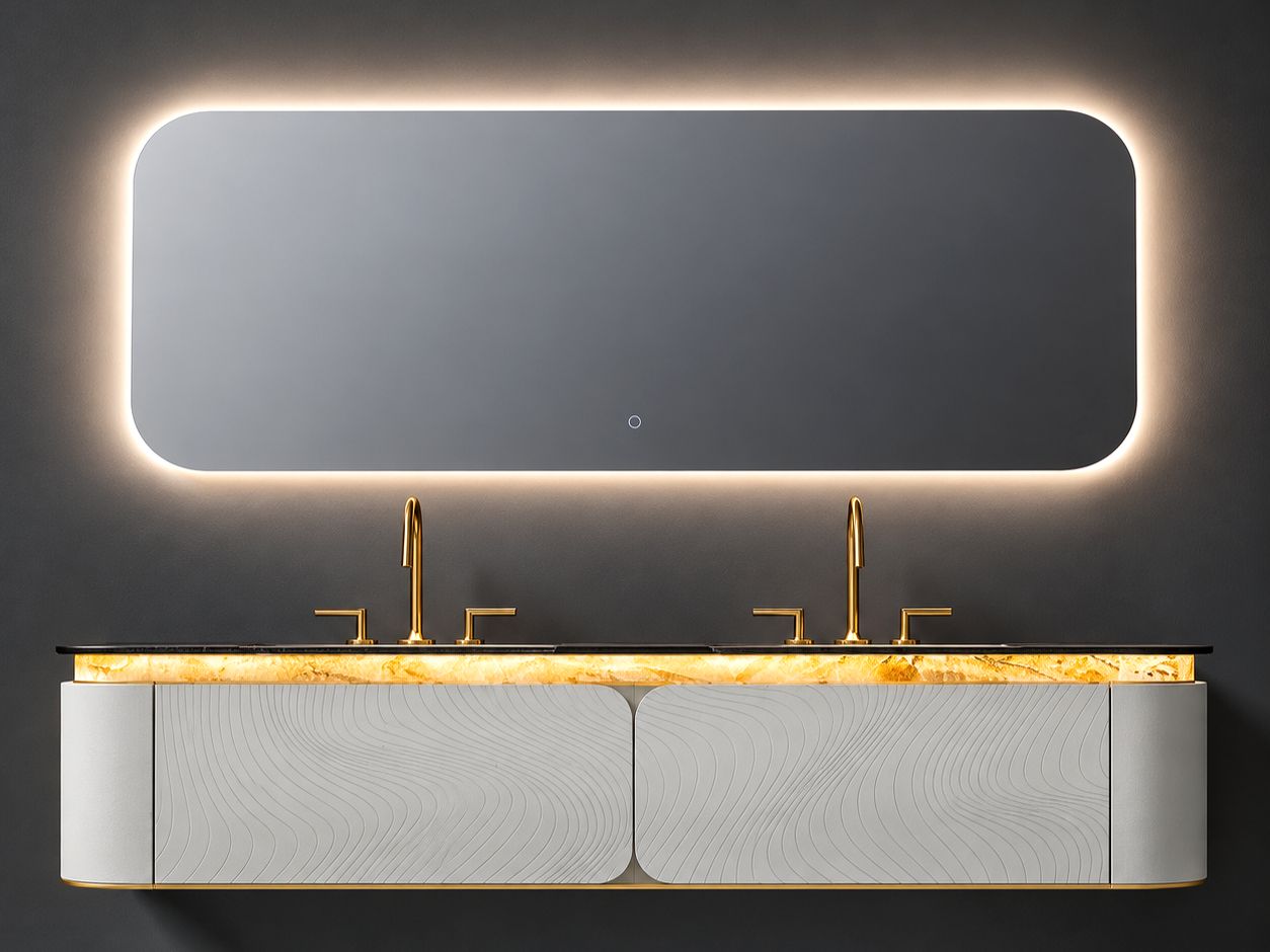 Bathroom Vanity, Sintered Stone Countertop | Inflorescence