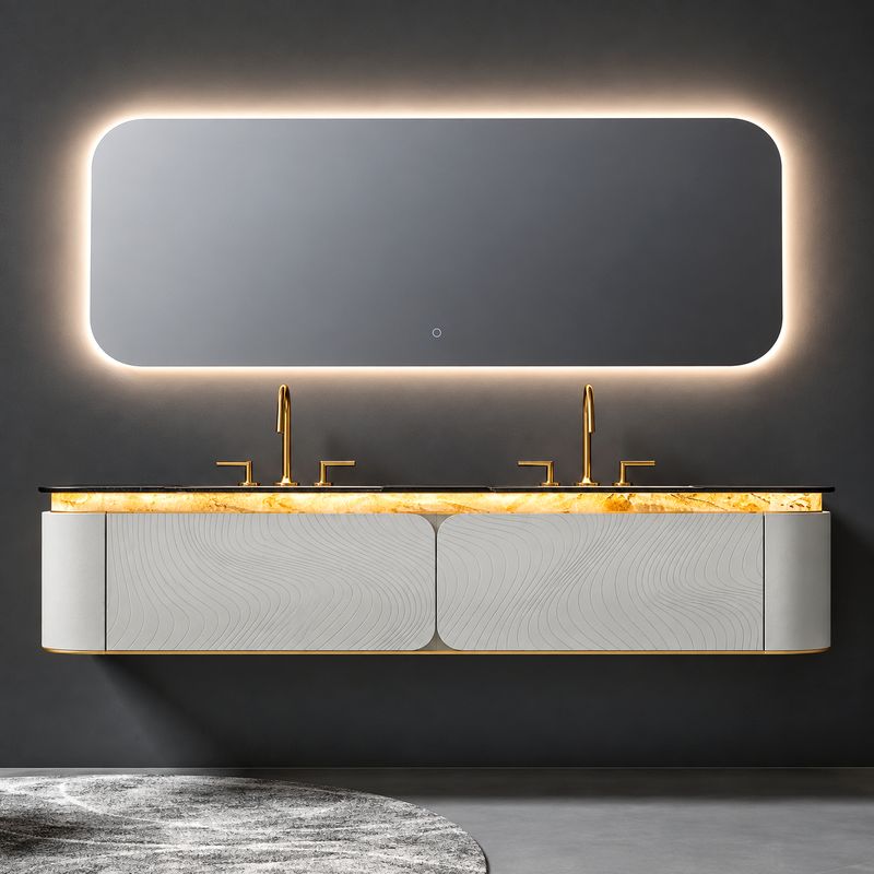Bathroom Vanity, Sintered Stone Countertop | Inflorescence