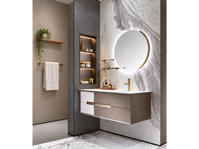 Bathroom Vanity, Sintered Stone Countertop | Radiant Impressions
