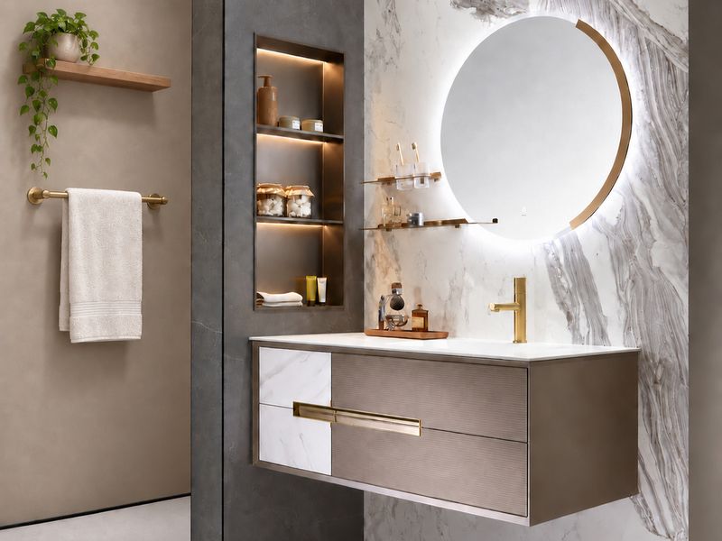 Bathroom Vanity, Sintered Stone Countertop | Radiant Impressions