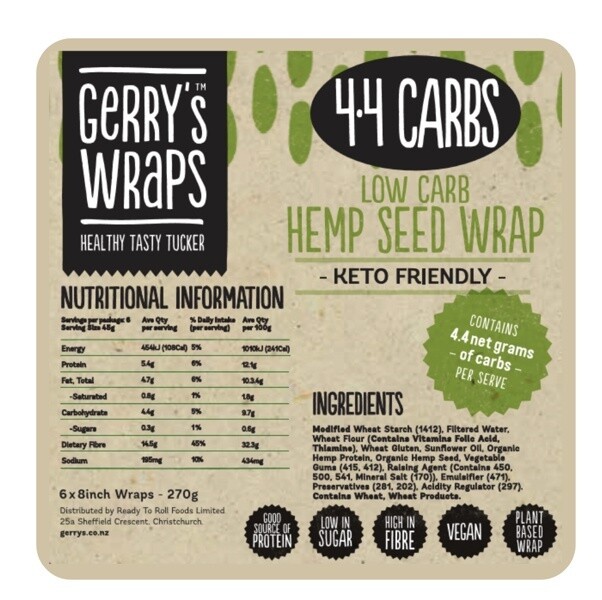 Gerry's Low Carb Hemp Seed Wraps