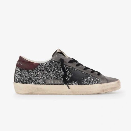 Golden Goose /Black Star Silver Glitter With red