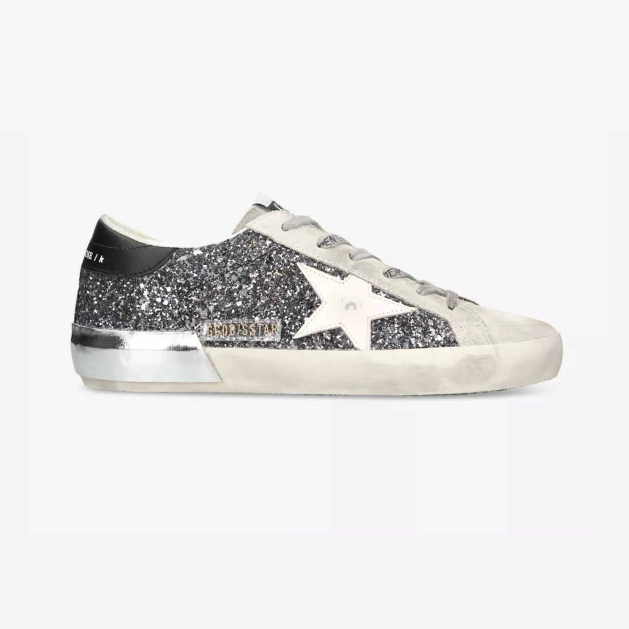 Super Star glitter-embellished leather low-top trainers