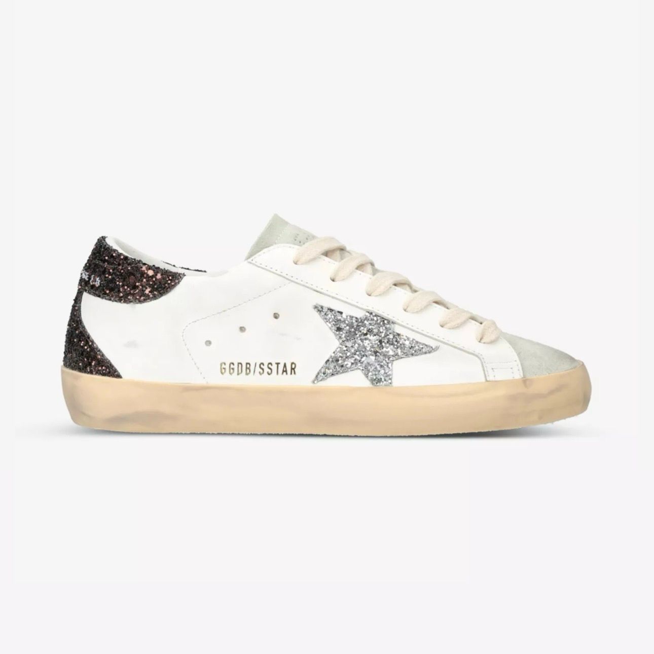 Super-star Leather Upper Suede Toe Glitter Star Heel And Spur