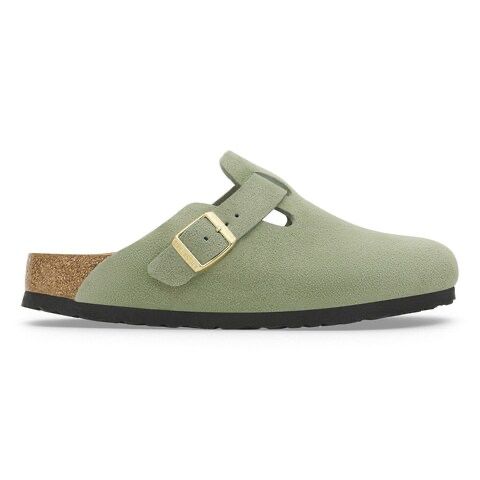 Birkenstock Boston Soft Footbed Suede Leather - Green Tea