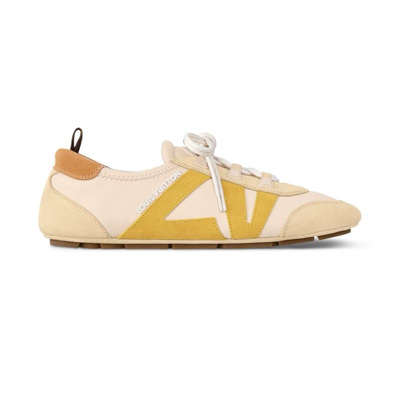Louis Vuitton Sneakerina Suede Calfskin Leather Beige Clair