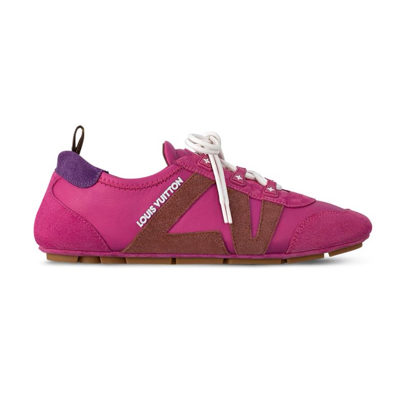 Louis Vuitton Sneakerina Suede Calfskin Leather Fuchsia