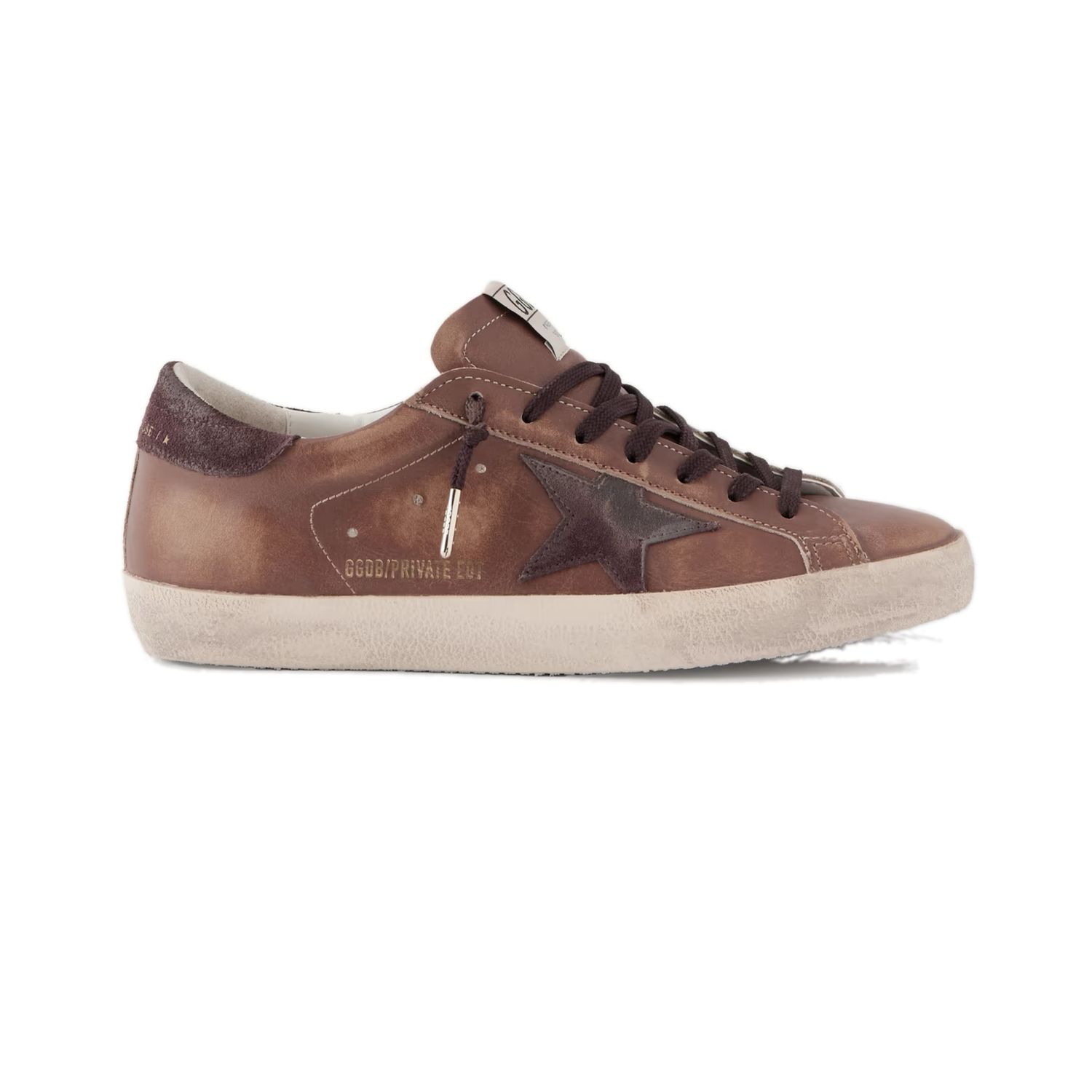 Super-Star Private EDT Distressed Suede-Trimmed Leather Sneakers