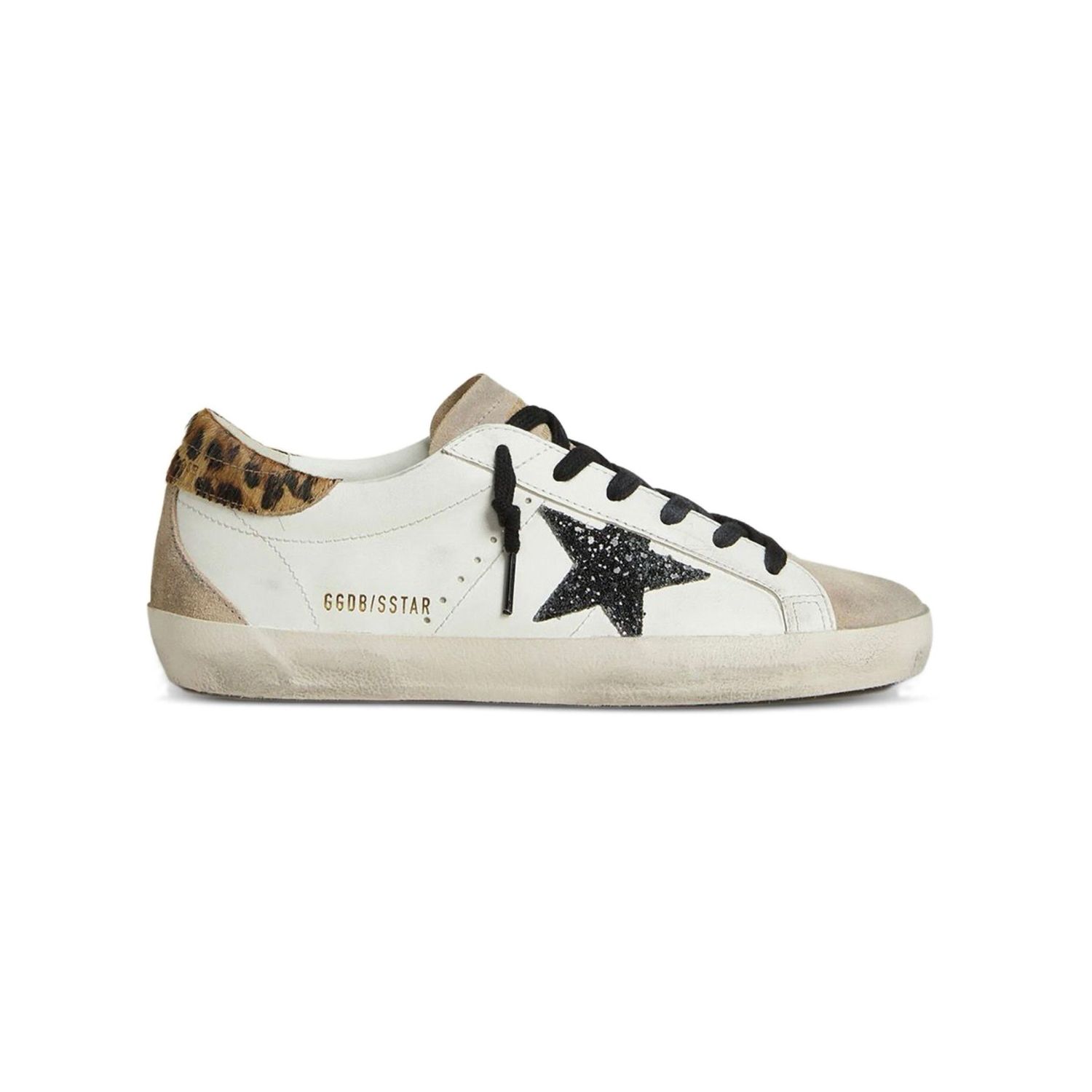 Golden Goose Super Star white Suede /lepard Heel