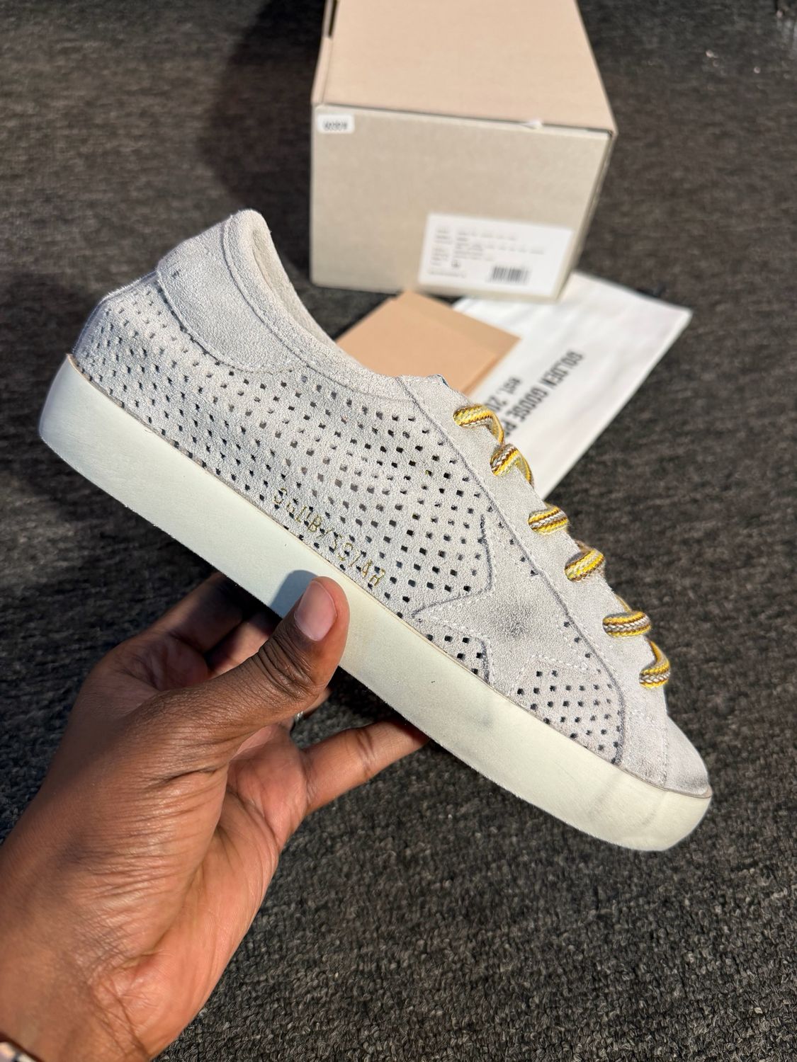Super-Star LTD in green perforated suede with matching suede star/Gary
